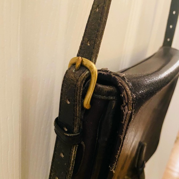 Coach Vintage NYC Black Saddle Pouch Large Shoulder Leather Bag 9585 - Picture 4 of 10